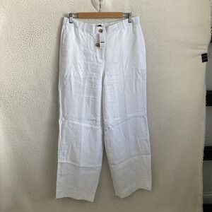J Crew Linen Harbor Pants Women's medium white